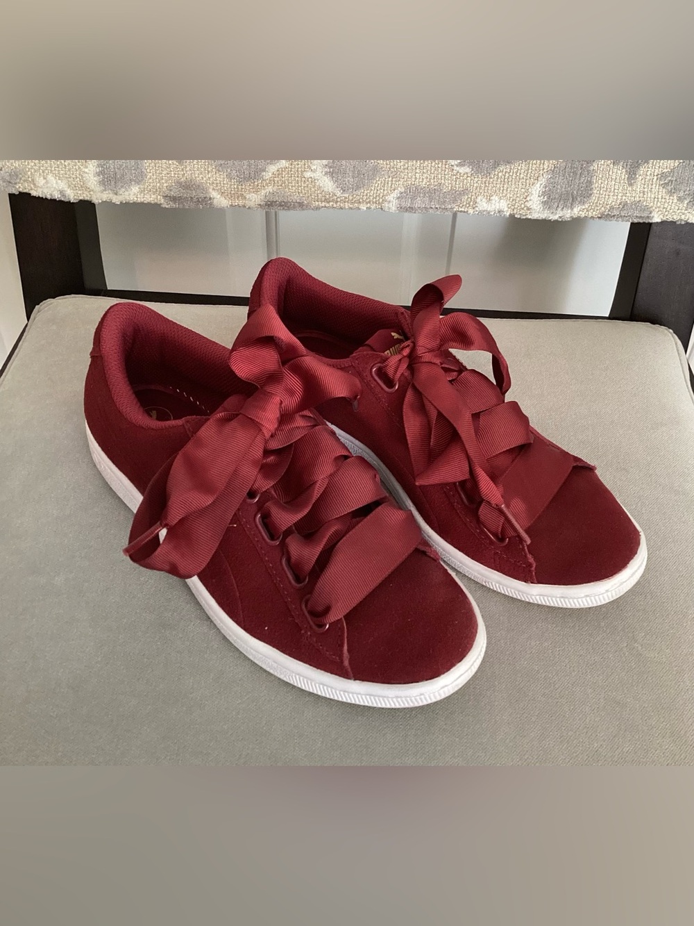 Puma Women's Bordeaux Satin Ribbon Lace Sneakers